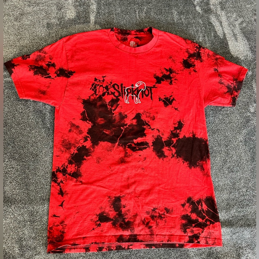 Brooklyn Project Men's Red & Black Tie Dye Slipknot Heavy Metal T-Shirt, Medium